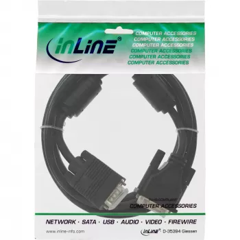 InLine DVI-A kabelis 12+5 vyriškas / 15 kontaktų HD vyriškas VGA 3m