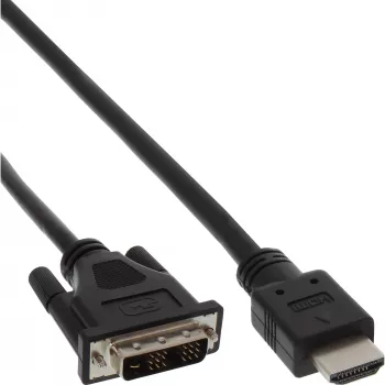 InLine HDMI-DVI laidas HDMI kištukas / DVI kištukas 18+1 juodas 1 m