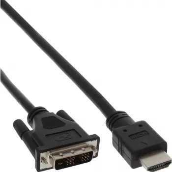 InLine HDMI-DVI laidas HDMI kištukas / DVI kištukas 18+1 juodas 3 m
