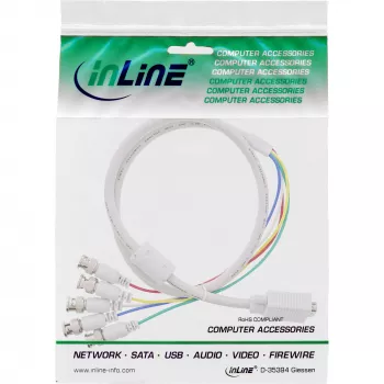 InLine VGA BNC laidas 5x BNC / HD 15 kištukas 5 m