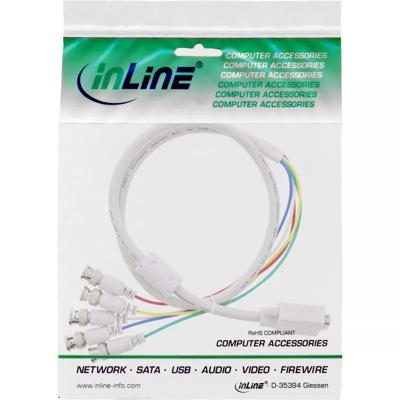 InLine VGA BNC laidas 5x BNC / HD 15 kištukas 5 m