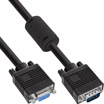 InLine S-VGA ilginimo laidas 15HD kištukas / lizdas juodas 0,3 m