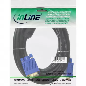 InLine S-VGA kabelis Premium 15HD kištukas / kištukas juodas 1 m