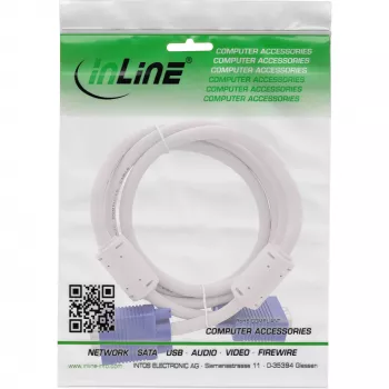 InLine S-VGA laidas 15 HD pilkas, kištukas / kištukas, 3 m