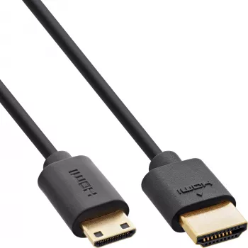InLine Slim Ultra High Speed HDMI kabelis AM/CM 8K4K, auksuoti kontaktai, juodas, 2 m