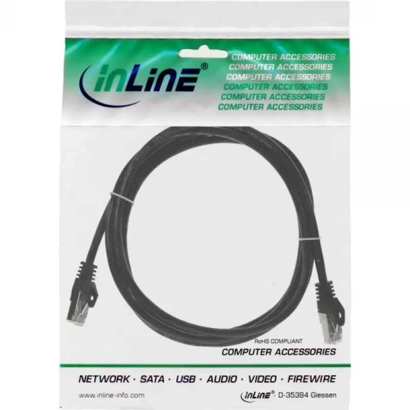 InLine Patch Laidas F/UTP Cat.5e juodas 1,5 m