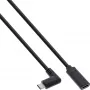 InLine USB 3.2 Gen.1x2 laidas, USB-C kištukas kampu / lizdas, juodas, 0,5 m