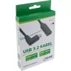 InLine USB 3.2 Gen.1x2 laidas, USB-C kištukas kampu / lizdas, juodas, 0,5 m