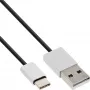 InLine USB 2.0 laidas, USB-C kištukas / USB-A kištukas, juodas/aliuminis, lankstus, 1,5 m