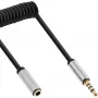 InLine Slim Audio spiralinis kabelis 3,5 mm kištukas / lizdas, 4 kontaktų, Stereo, 0,5 m