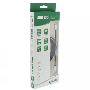 InLine USB 2.0 laidas, USB-C kištukas / Micro-B kištukas, juodas/alu, lankstus, 1,5 m