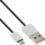 InLine Micro-USB 2.0 laidas, USB A / Micro B M/M, juodas/alu, lankstus, 3 m