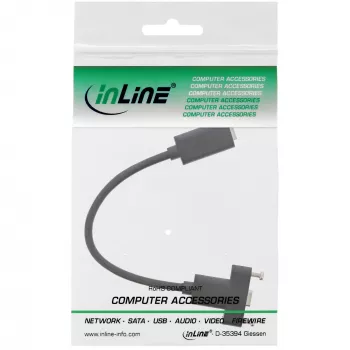 InLine USB 3.2 C lizdas / lizdas su flanšu kabelis, juodas, 0,20 m