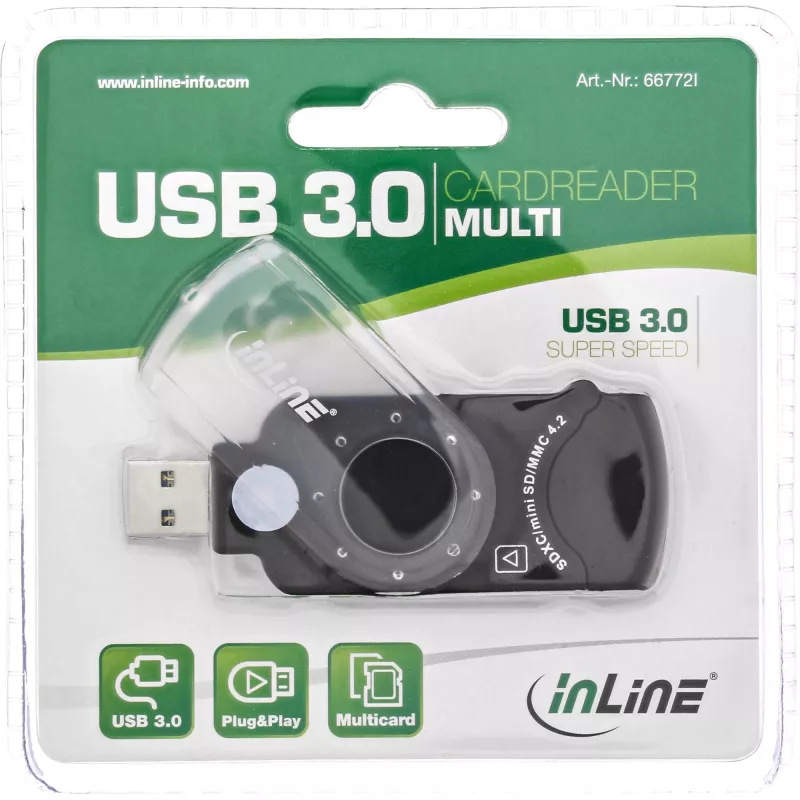InLine kortelių skaitytuvas USB 3.0, SD/SDHC/SDXC, microSD