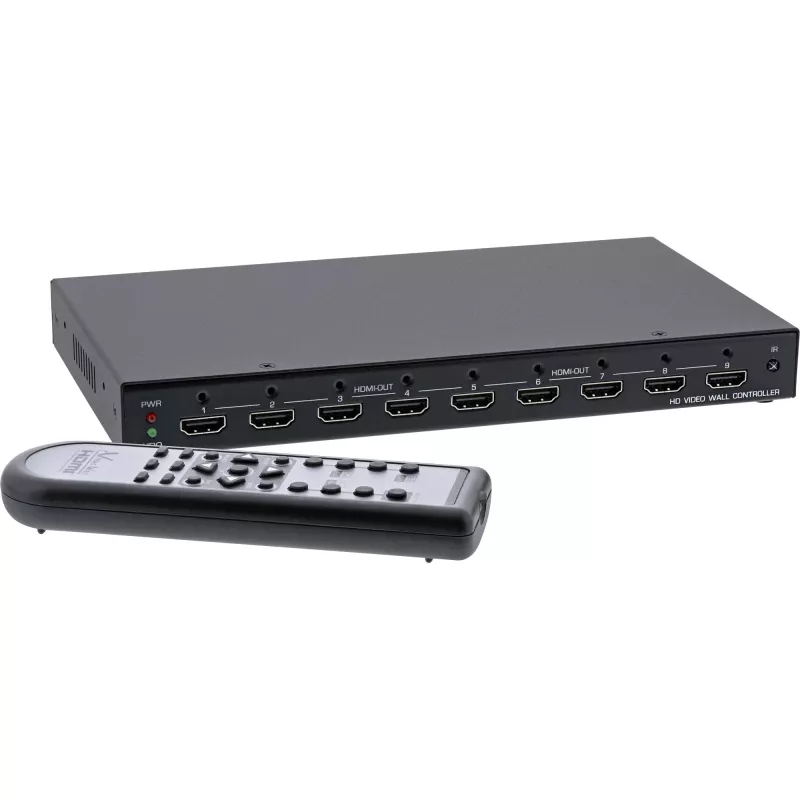 InLine HDMI vaizdo sienos valdiklis 1 į 9, Full-HD
