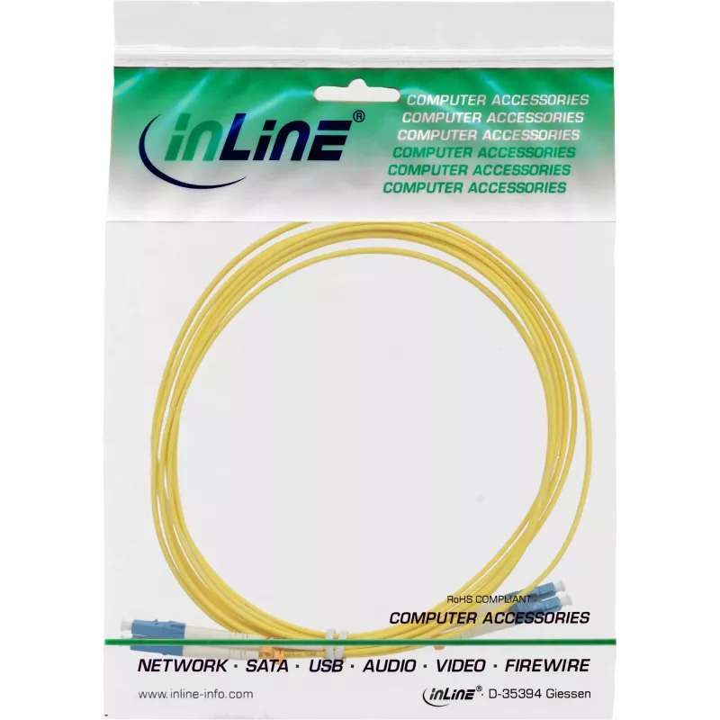 InLine Fiber Optinis Dvigubas Laidas LC/LC 9/125µm OS2 5m