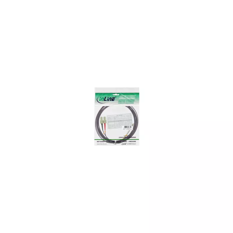 InLine šviesolaidinis dviejų skaidulų jungiamasis kabelis LC/SC 50/125 µm OM4 0,5 m
