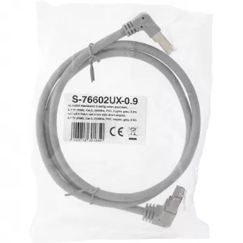 Tinklo kabelis InLine® S-76602U-0.9 su kampuota jungtimi Cat.6 0,9 m pilka