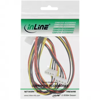 Vidinis maitinimo kabelis InLine 29654A 1x 4pin Molex / 4x 4pin Molex 1m