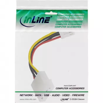 InLine maitinimo adapteris vidinis 5.25 colio 4 kontaktų Molex moteriškas / 3.5 colio Floppy vyriškas 0,06 m