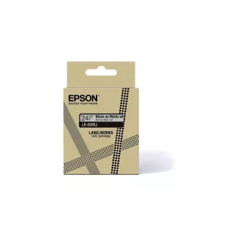 Juostelė etikečių spausdintuvui Epson LK-6WBJ juoda ant balto terminio perdavimo 2,4 cm