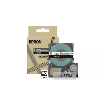 Lipnių etikečių juosta Epson LK-5TBJ juoda permatoma 1,8 cm