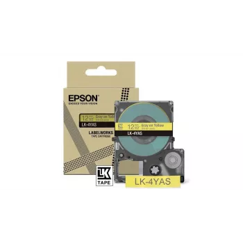 Juostelė etiketėms Epson LK-4YAS pilkai geltona terminio perkėlimo 1,2 cm