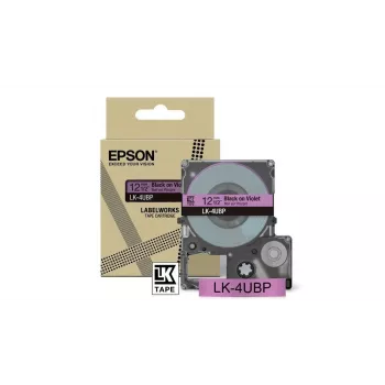 Lipnių etikečių juosta Epson LK-4UBP juoda violetinė terminio perkėlimo 1,2 cm