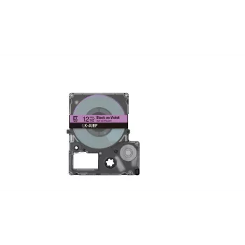 Lipnių etikečių juosta Epson LK-4UBP juoda violetinė terminio perkėlimo 1,2 cm