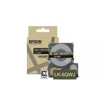 Epson LK-6QWJ kaspinėlis, chaki ir balta spalva