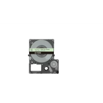 Lipnių etikečių juostelė Epson LK-4GAS pilka šviesiai žalia terminio perkėlimo 1,2 cm