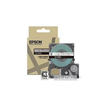 Lipnių etikečių juosta Epson LK-4TWJ juoda permatoma terminio perkėlimo 1,2 cm