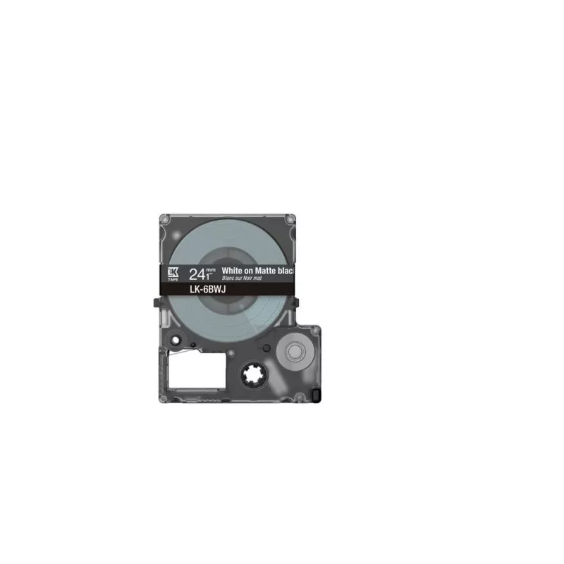 Lipnių etikečių juosta Epson LK-6BWJ juoda ant balto, terminio perkėlimo, 2,4 cm