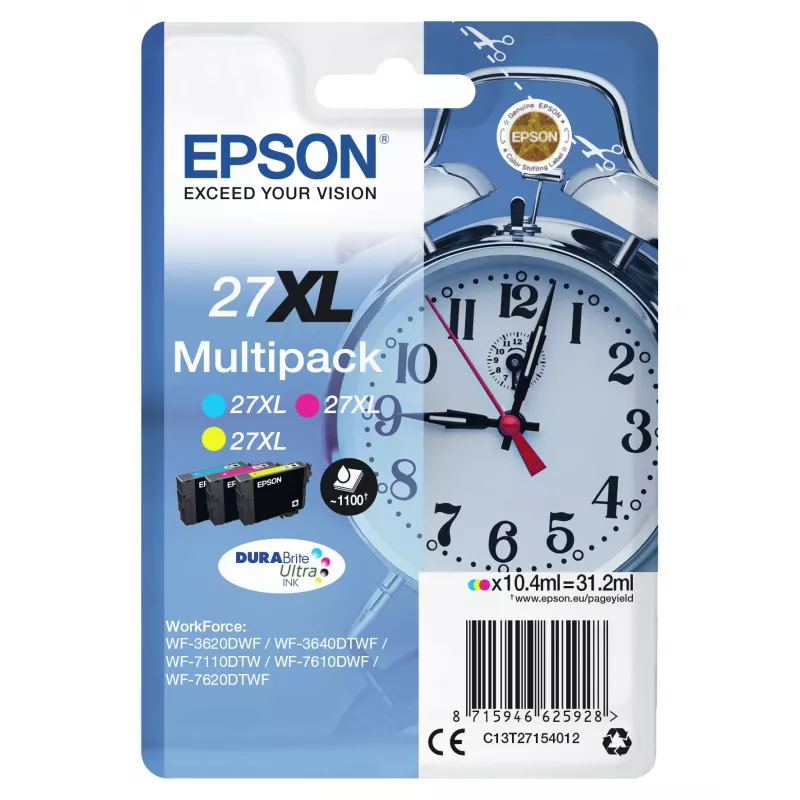 Epson Alarm clock Multipack 3 spalvų 27XL DURABrite Ultra rašalas