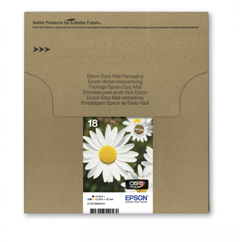 Kasetės Epson T1806 Easy Mail Packaging juoda, geltona, žydra, raudona