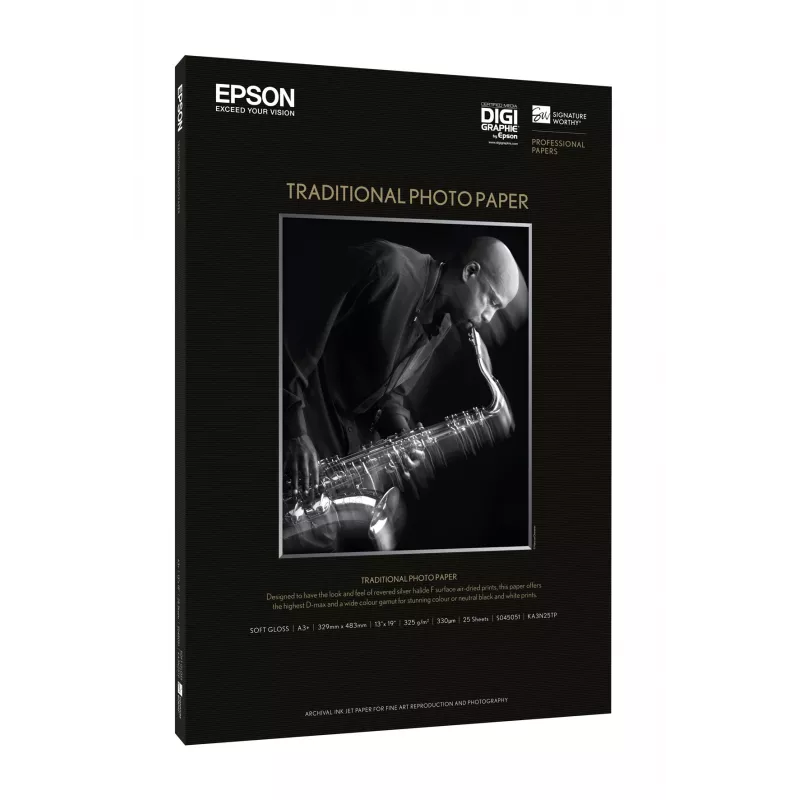 Epson Traditional Photo Popierius, A2, 330 g/m², 25 lapų