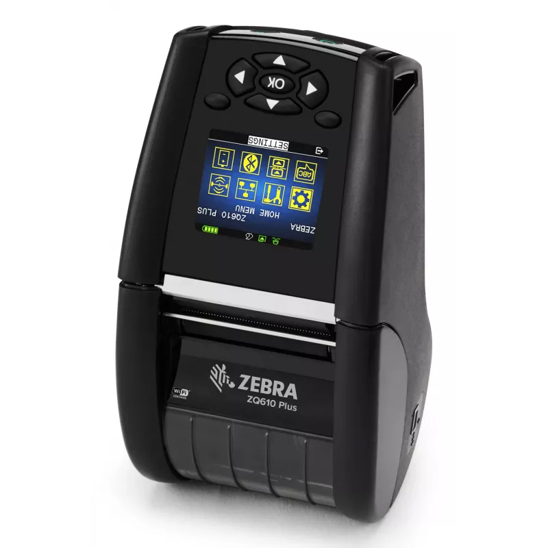 Zebra ZQ620 Plus 3 mobilus etikečių spausdintuvas, tiesioginis terminis, 203 x 203 DPI, 115 mm/s, laidinis ir belaidis Bluetooth
