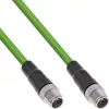 InLine pramoninis tinklo kabelis, M12 8 kontaktų X-koduotas kištukas/kištukas, Cat.6A PUR 5 m
