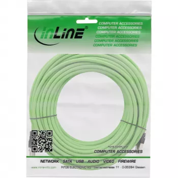 InLine pramoninis tinklo kabelis, M12 8 kontaktų X-koduotas į RJ45 kištuką, Cat.6A PUR 7 m
