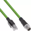 InLine pramoninis tinklo kabelis M12 8 kontaktų X-koduotas į RJ45 kištuką, Cat.6A PUR 5 m
