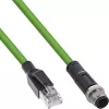 InLine pramoninis tinklo kabelis, M12 4-pin D-koduotas kištukas į RJ45, PUR 10m