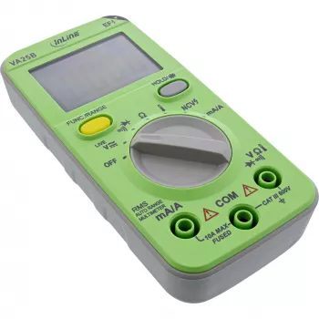 Multimetras InLine 43117A kišeninis su automatiniu diapazono parinkimu, LCD 44x30 mm, AAA baterija, 130x62x27 mm