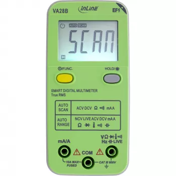 Multimetras InLine 43117B kišeninis su automatiniu diapazonu, automatiniu skenavimu, LCD 44×30 mm, AAA baterija