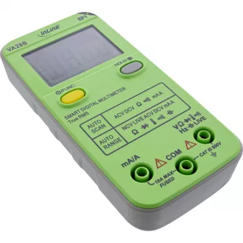 Multimetras InLine 43117B kišeninis su automatiniu diapazonu, automatiniu skenavimu, LCD 44×30 mm, AAA baterija