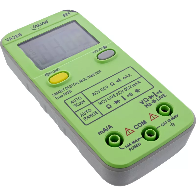 Multimetras InLine 43117B kišeninis su automatiniu diapazonu, automatiniu skenavimu, LCD 44×30 mm, AAA baterija
