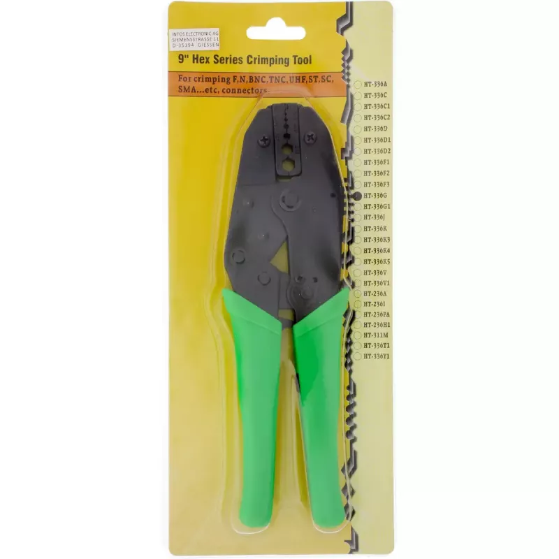 InLine Crimp Tool HT-336G koaksialiniams kabeliams RG 58/59/62/174 WBC 110/195/200/240