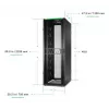 APC NetShelter SX Server Rack Gen 2, 48U, 2258H x 750W x 1200D mm, su šoninėmis plokštėmis, juodas