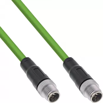 InLine pramoninis tinklo kabelis M12 8 kontaktų X-koduotas vyras/vyras, Cat.6A PUR 15m