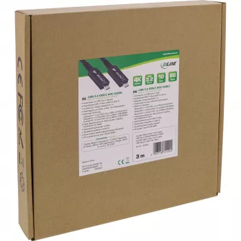 InLine USB 3.2 Gen.2 AOC laidas, USB-C kištukas/kištukas, juodas, 15 m