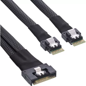 InLine plonas SAS kabelis, SFF-8654 8i į 2x SFF-8654 4i, 1m